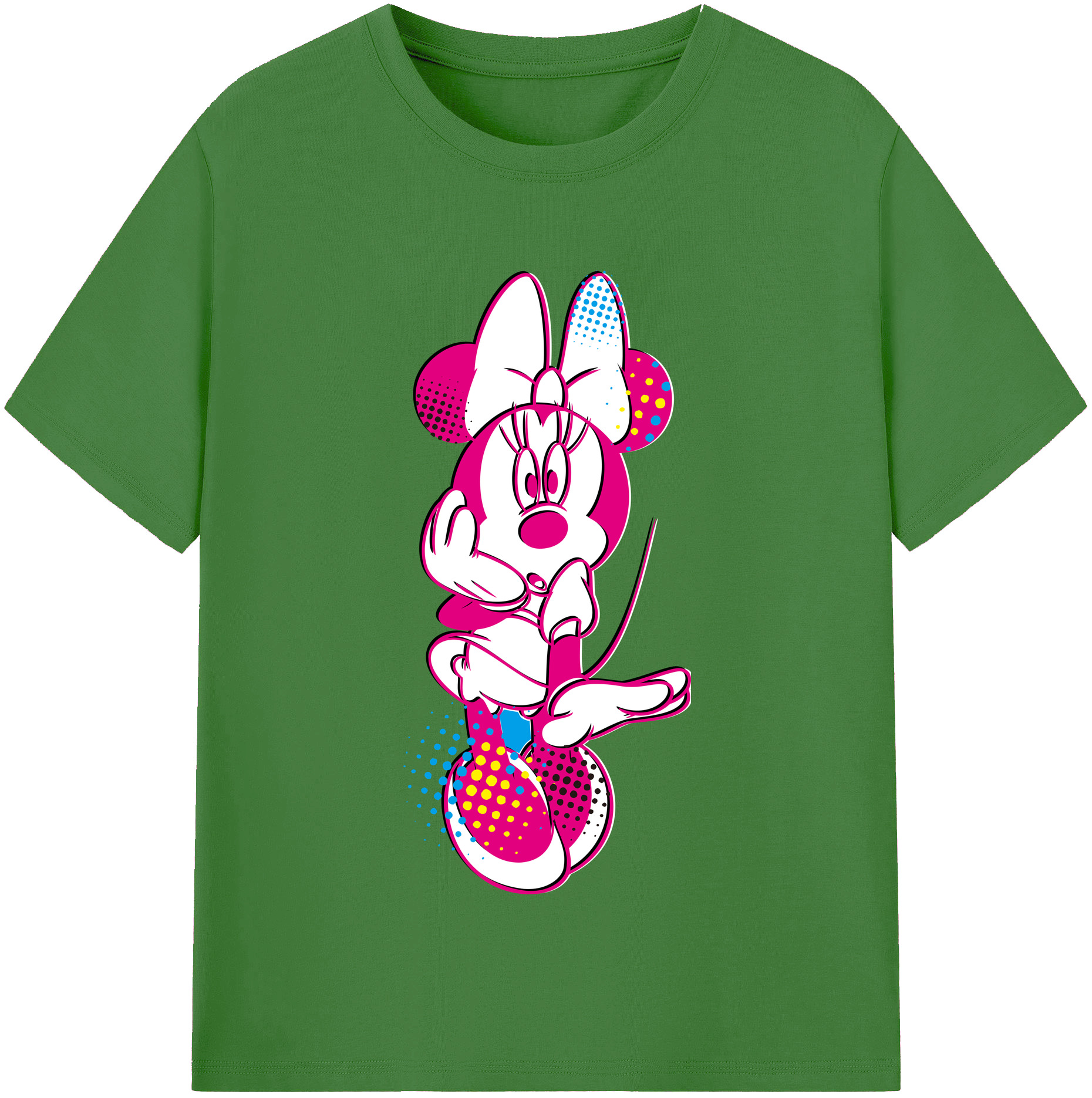 （画像用） ミッキーマウス Mickey Mouse レディースカジュアルプリントTシャツ（綿100％）